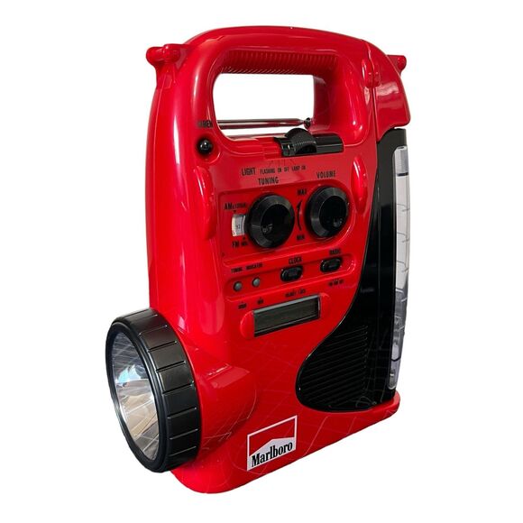 VTG Marlboro Big Sky FM AM Radio Lantern Flashlight Siren Clock MCS-75161 NIB - Picture 10 of 10